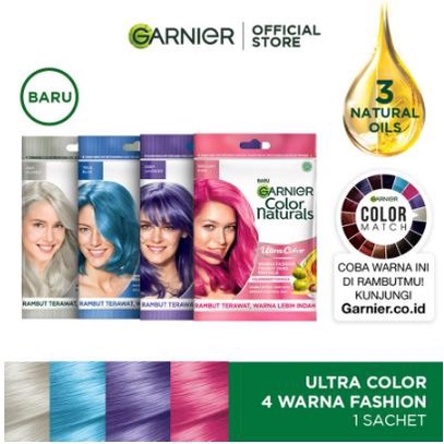 ^ KYRA ^ GARNIER Semir Rambut Express Hair Color Naturals Tanpa Reaksi Amonia - Kemasan Sachet