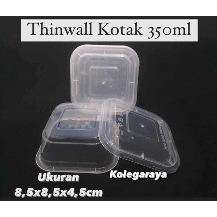 Kotak Makan Thinwall Plastik FoodGrade 350ML OTK350 Isi 25PCS Model Kotak