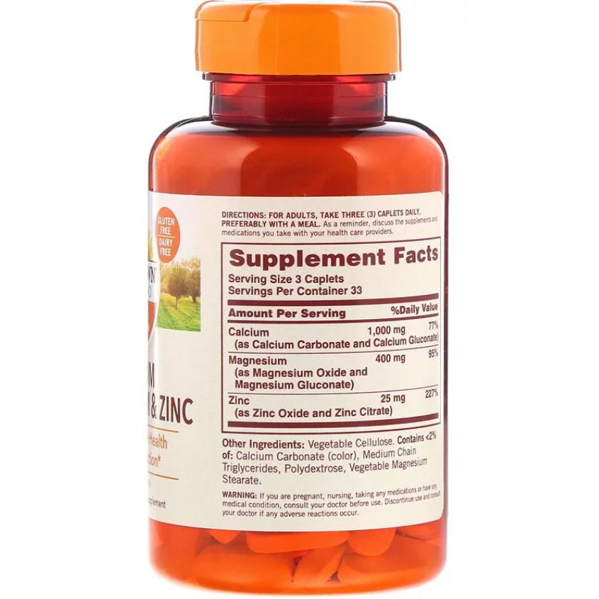 Promo Sundown Naturals Calcium Magnesium Zinc 100 caps ORI USA Sundown kalsium magnesium Zinc