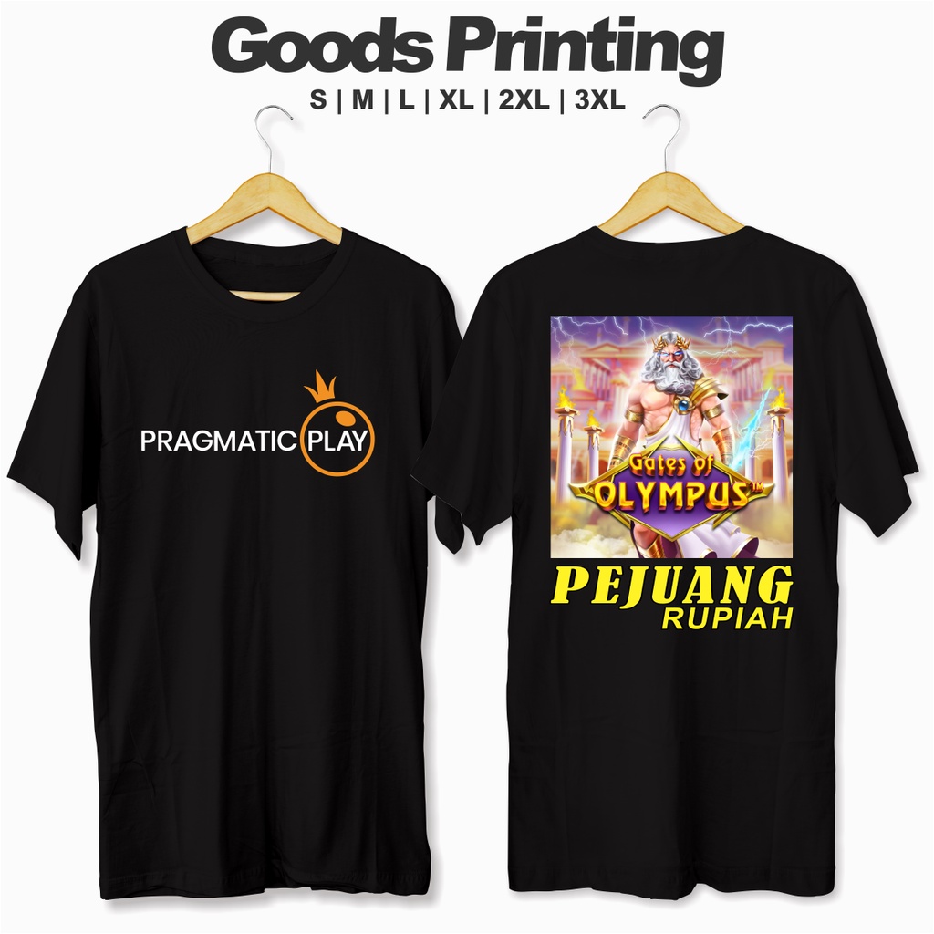 Baju Kaos Atasan Laki Laki Pria Wanita Unisex Pragmatic Play Slot Pejuang Rupiah Katun Combed Premiu