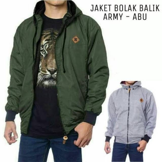 JAKET BOLAK BALIK PRIA BB 2in1 PARASUT FLEECE ALL SIZE L XL XXL