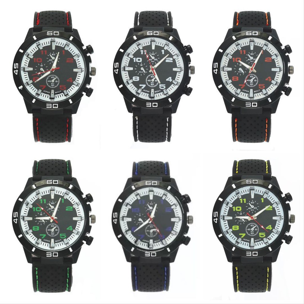 GT Jam Tangan Pria Sport Chrono Korea Fashion Quartz Men Silikon Analog Watch Analog Import