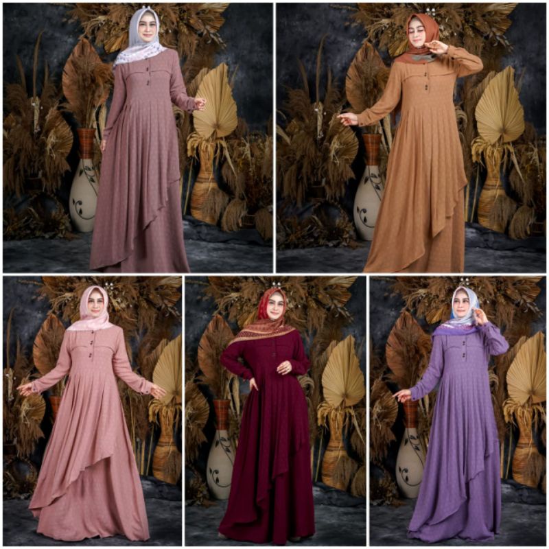 SALSABILA DRESS by Doa Ibu Original Gamis (Polos) Hijab Murah Bestseller Kekinian Terlaris