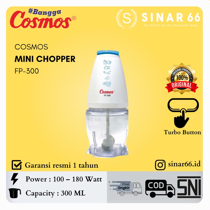 Jual COSMOS MINI FOOD PROCESSOR CHOPPER 300 ML FP300 FP300 Biru Shopee Indonesia