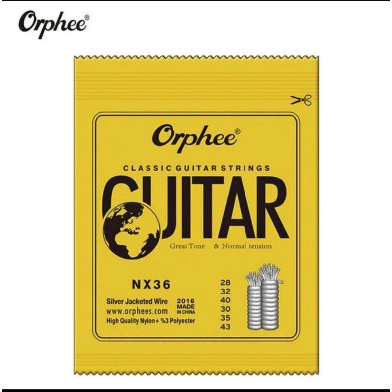 SENAR GITAR ORPHEE CLASSIC CLEAR NX36 ORIGINAL