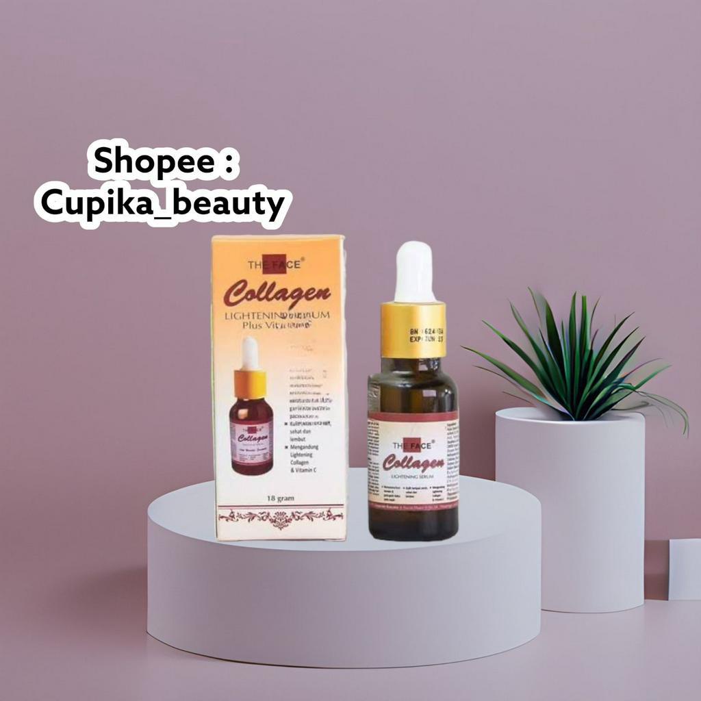 [up,x] THE FACE COLLAGEN NEW LIGHTENING PLUS VITAMIN C SERIM 18 ML - SERUM PENCERAH WAJAH