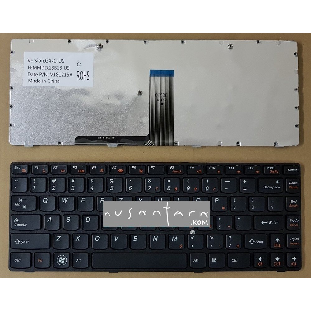 Keyboard laptop / notebook Lenovo B470, Lenovo G470, Lenovo G475, Lenovo V470, Lenovo Z470 hitam
