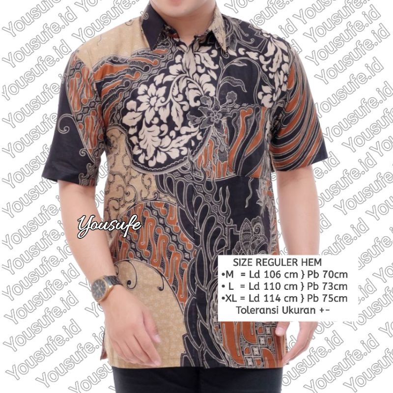 Batik Pria Lengan Pendek Kemeja Seragam Batik Modern Halus Katun cocok pernikahan hajatan tidak luntur Bisa Cod Shopee Murah Terlaris Kode CC01