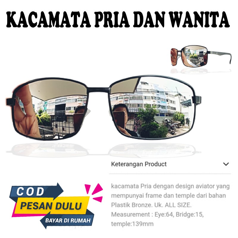 Bayar di Tempat Kacamata Hitam Unisex Korean Desgin Retro lensa mirror Sunglasses Women/Men kaca mat