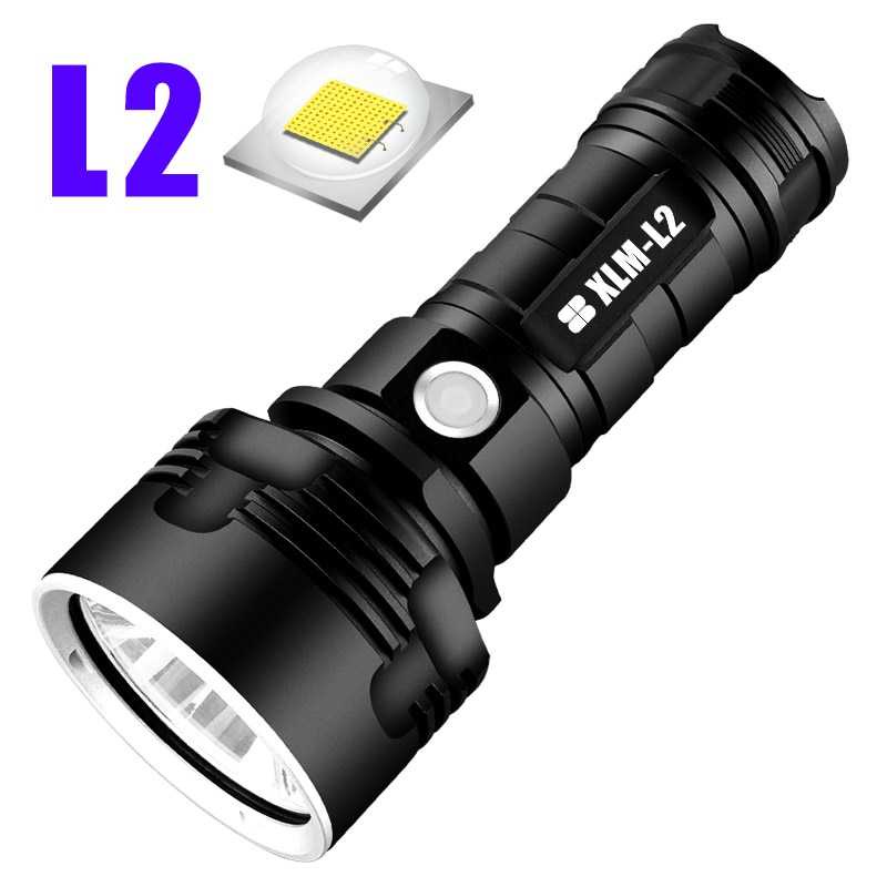 Senter LED USB Rechargeable L2 XHP50 25W 1000 Lumens  / Senter LED Swat Police Polisi Cas Casan Charger Usb Listik Mini Super Terang Jarak Jauh Anti Air Tahan Lama Sorot Ultra 2000 Meter Flashlight Gunung Outdoor Paling Terang Portable Murah Original