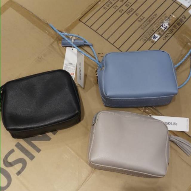MINISO SOLID COLOR RECTANGLE CROSSBODY BAG/TAS SELEMPANG WANITA MINISO