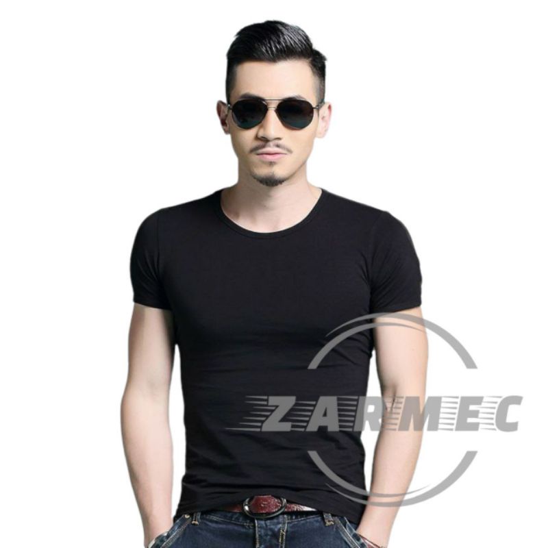 Kaos Baju Atasan Oblong Polos Pria Premium Warna Hitam