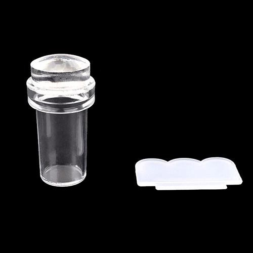 [Bayar Di Tempat]  2 Pcs Jelas Stamper Scraper Mini DIY Nail Art Gambar Plat Transfer Manicure Alat