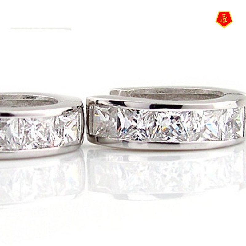 [Ready Stock]Simple Rhinestone Men's Silver Ear Clip