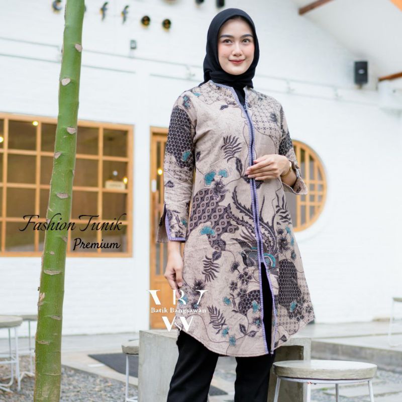 BATIK TUNIK / ATASAN BATIK WANITA / ATASAN TUNIK / BATIK TUNIK ZIPER BUSUI / BATIK TUNIK SERAGAM SEG