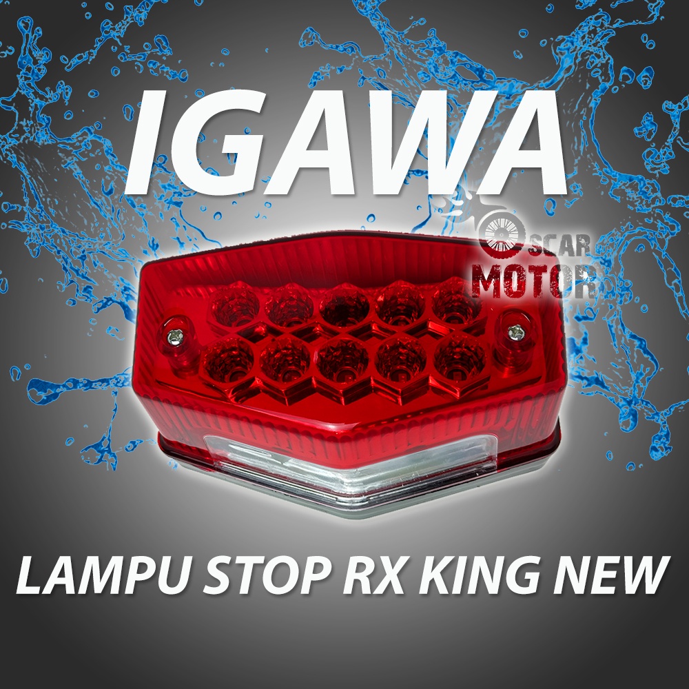 BUNTUT LAMPU STOP RX KING NEW 10 MATA RED MERAH LED LONG STAY ANDFLASH motor