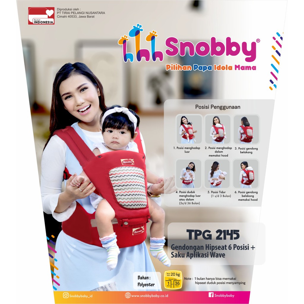 SALE!!! Gendongan Hipseat Snobby 6 Posisi-TPG2145 Wave Series