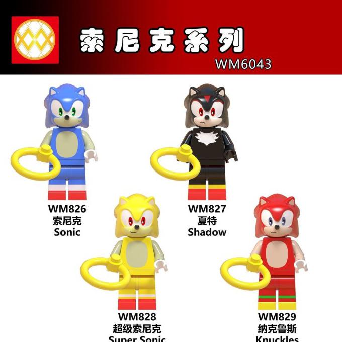 Update Wm6043 Sonic The Hedgehog Wm826 Wm827 Wm828 Wm829 Minifigure Lego - Wm827 Hitam, 0 Trendi