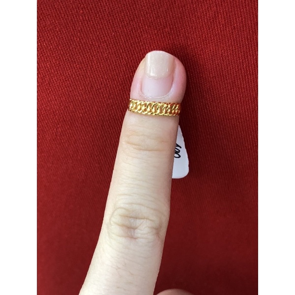 Cincin anak rantai emas asli