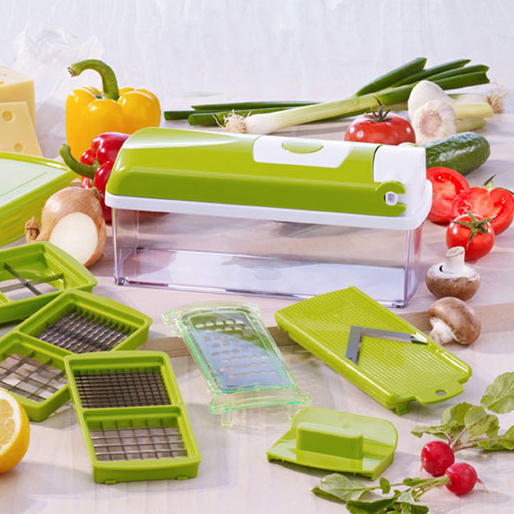 Genius Nicer Dicer Plus - Alat Pemotong Parutan Pengupas Masakan, Alat Pemotong Buah dan Sayuran