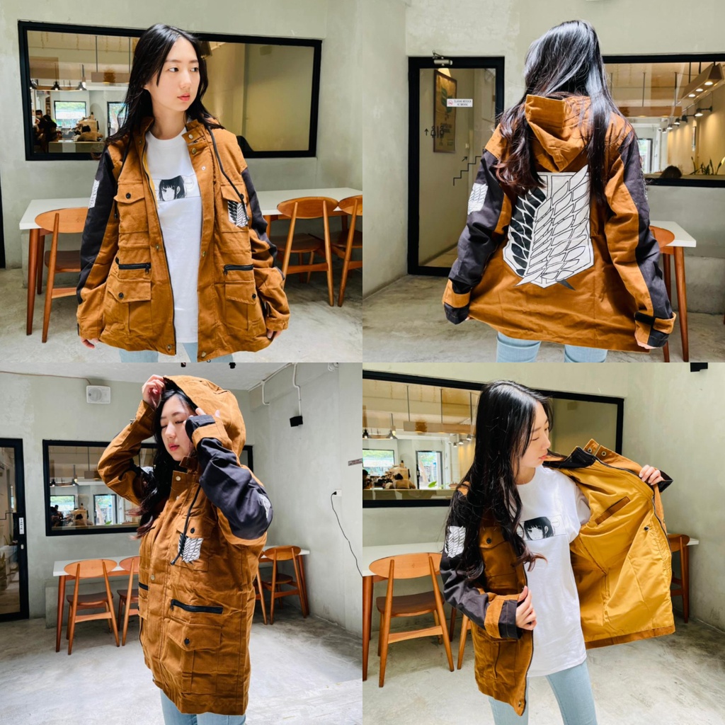 Jaket Oversized Parka SNK Attack on titan  Sasageyo Shinzou Sasageyo Survey corps scouting legion