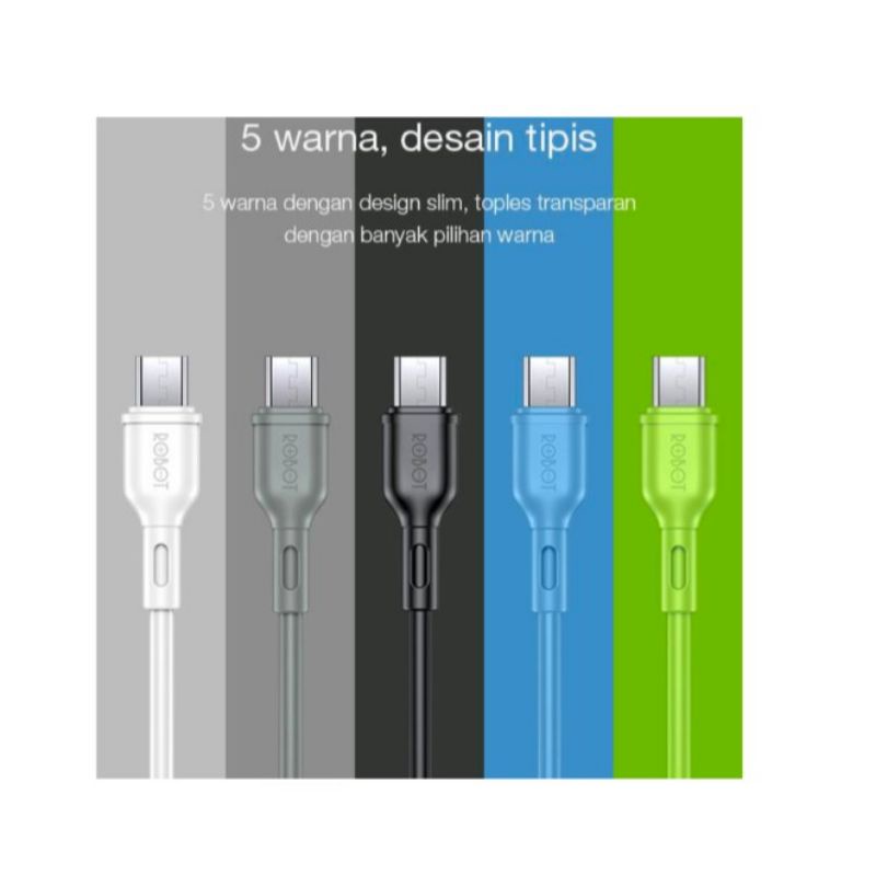 Kabel data Original  robot RBM 100 2A Micro isi  5pc Perpack 5warna