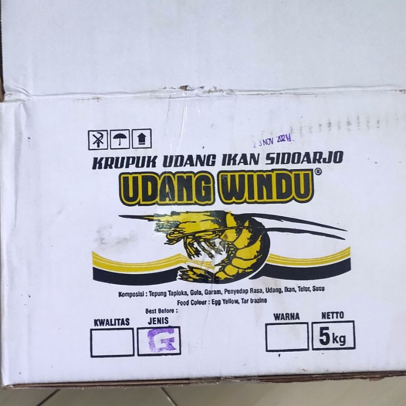 Kerupuk Udang Windu G Mentah 1 Dus 5 Kg