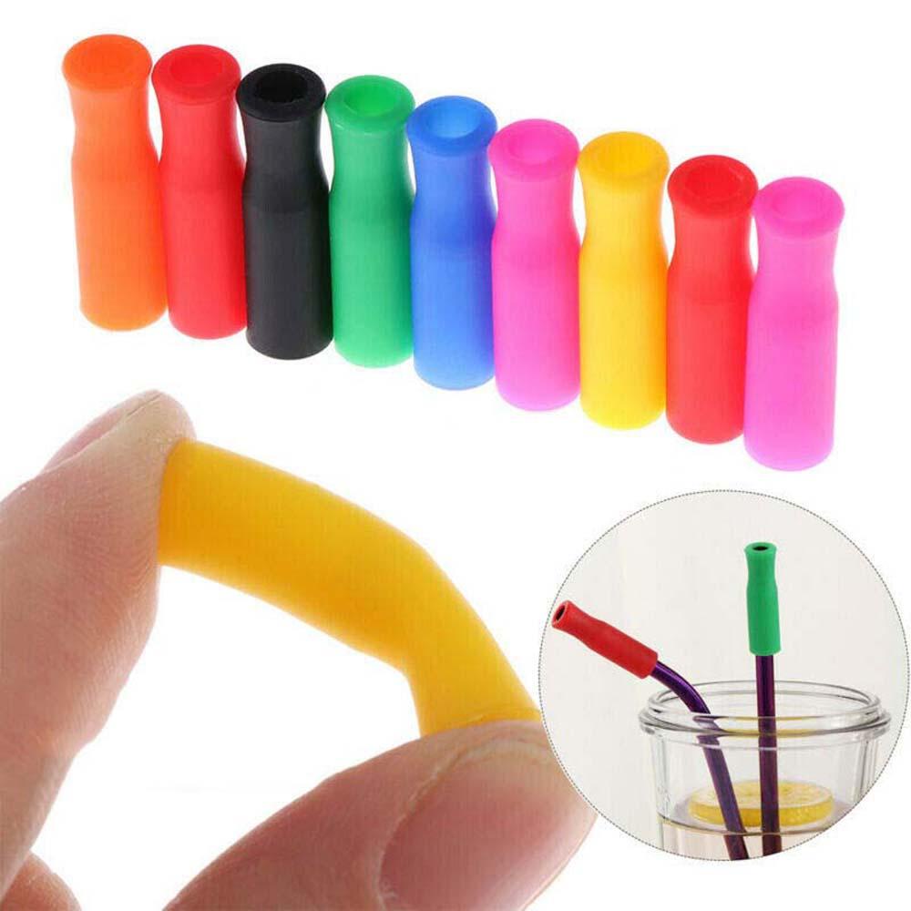 Nickolas1 Straw Tip Silicone No Rattle Cegah Melepuh Cocok Untuk Sedotan Stainless Steel Lebar 6mm Straw Cover Aksesoris Pesta