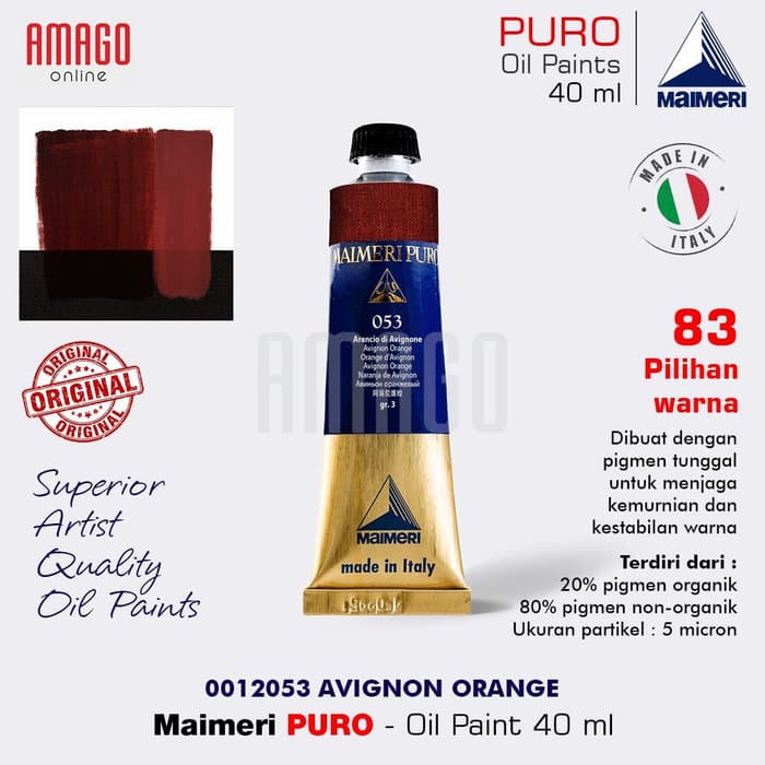 MAIMERI PURO - OIL PAINT - AVIGNON ORANGE - 40ML - M0012053