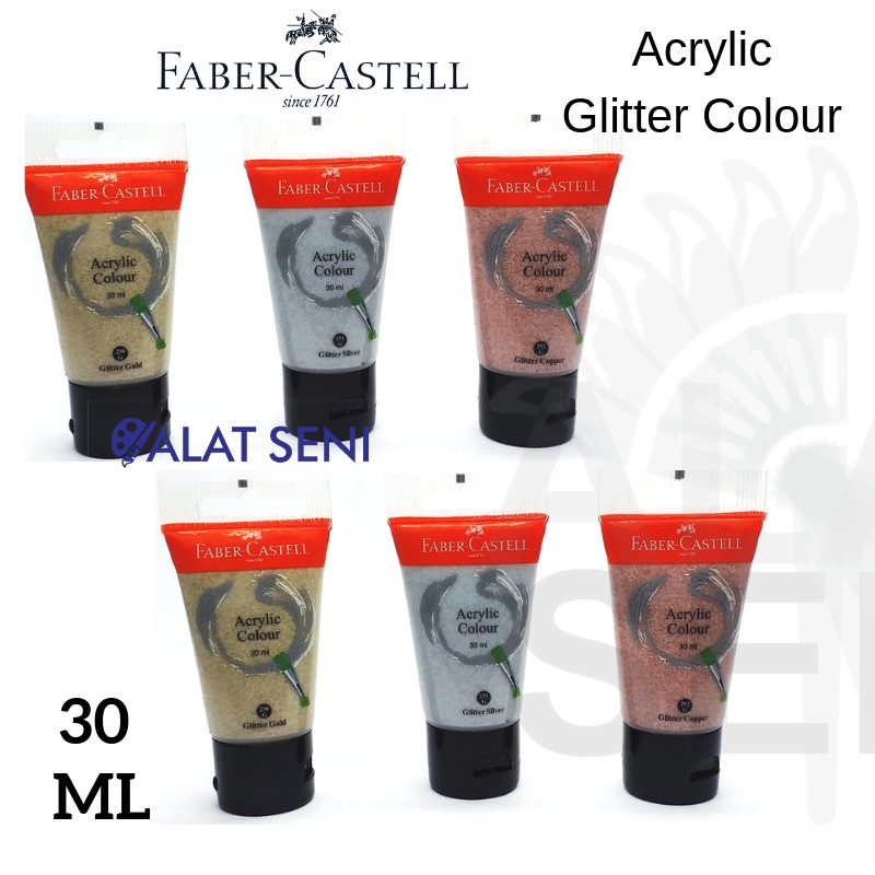 Faber Castell Acrylic Glitter Colour 30 ML Cat Akrilik Faber Castell Acrylic Glitter Colour 30 ML Cat Akrilik
