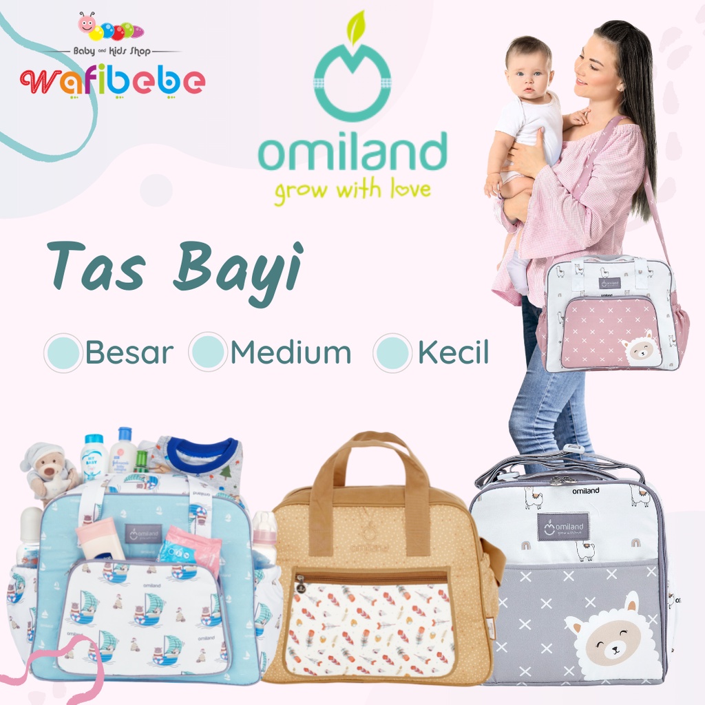 Omiland Tas Bayi Kecil Medium Besar Feather Sailor Alpaca Series Print Original