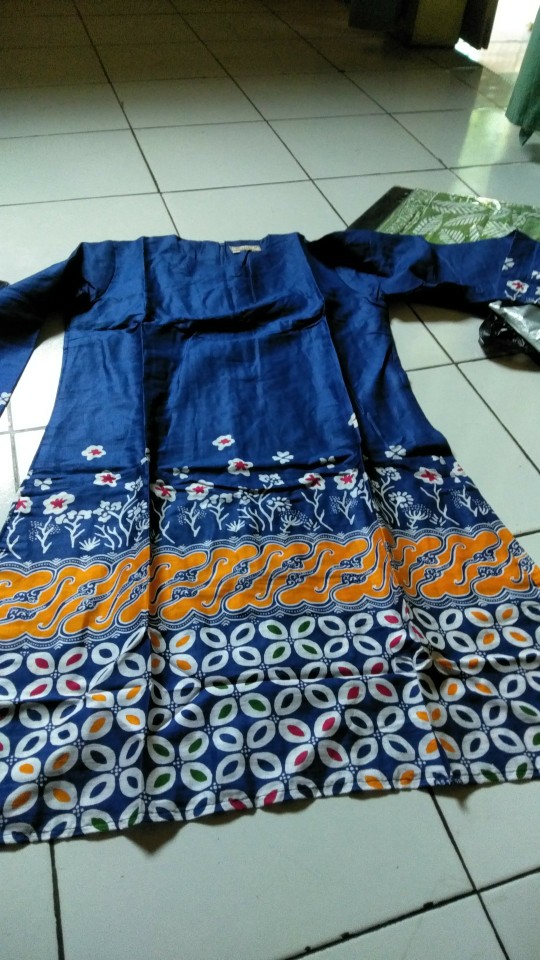 Atasan Tunik Batik Bunga Wanita M L Xl Xxl Jumbo