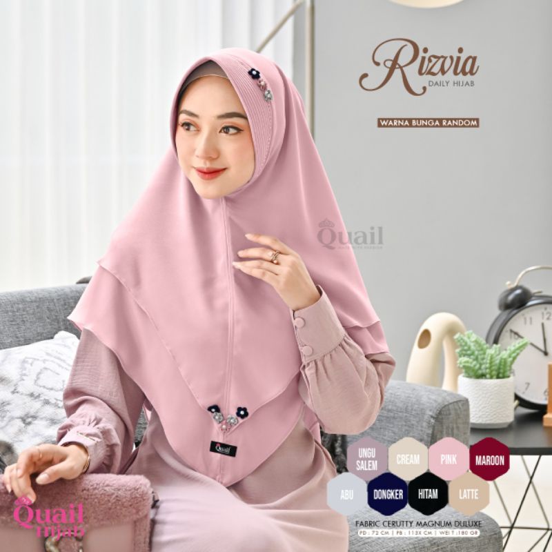 Rizvia Khimar Instan Hijab Payet