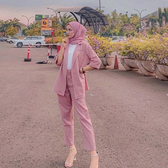 BEFAST - ZEC OOTD Wanita Set LIZYA / Nabila Blazer Set Shakila Twill / Fashion Wanita Kantor Casual / Set Polos Formal / Terbaru 2022 / Set Atasan BLazer Lengan Panjang+Celana Panjang / Terlaris