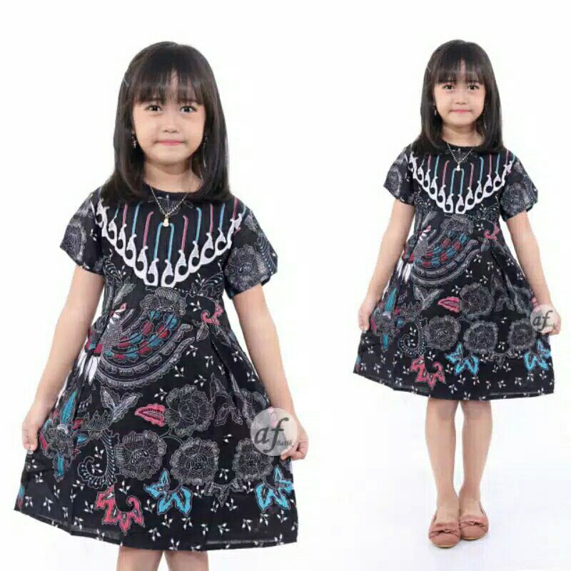 Dress batik Anak 2 sampai 10 Tahun - Baju batik Anak Perempuan Harga Grosir - (COD) bisa ecer