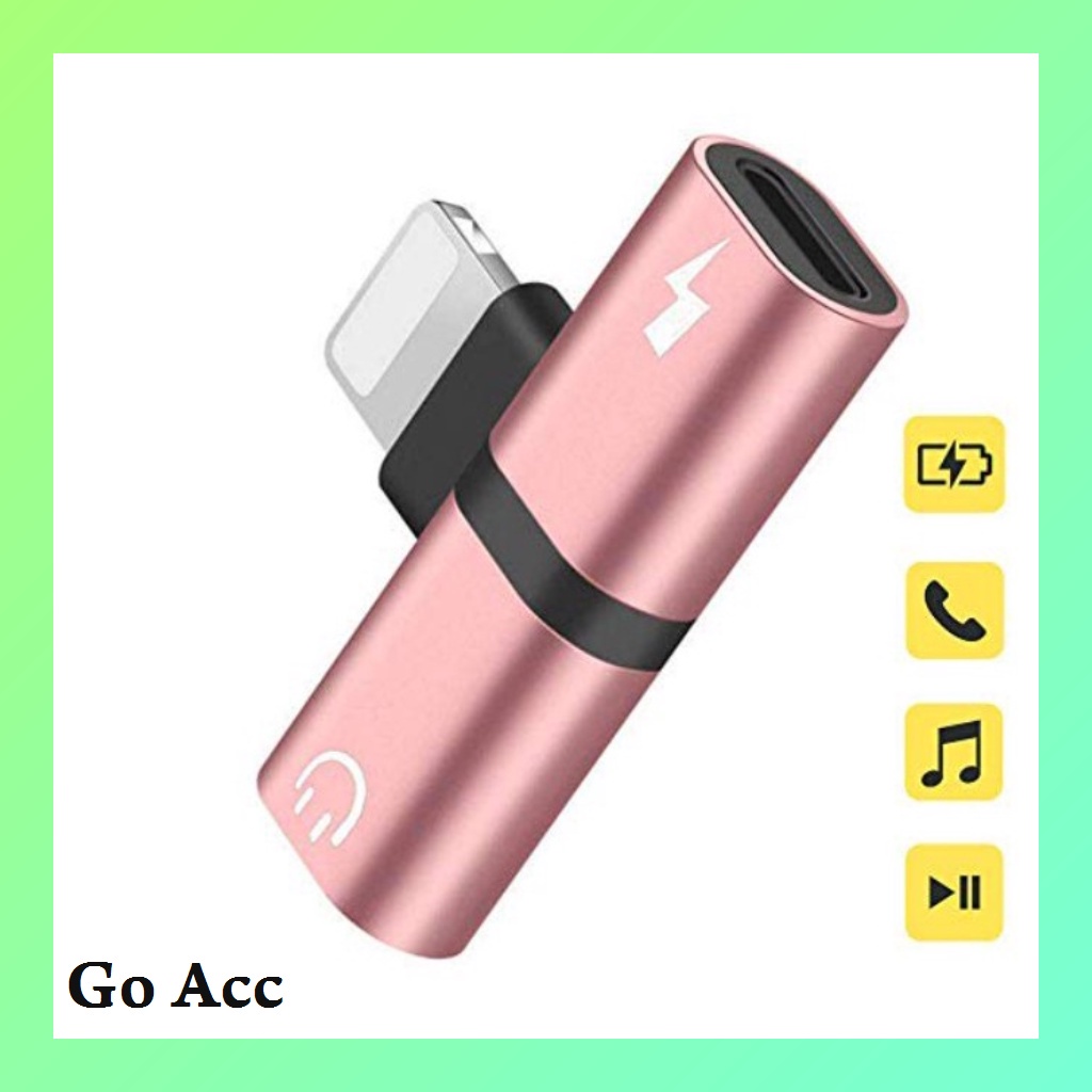 Splitter Lightning for Iphone plus jack audio mic bentuk T
