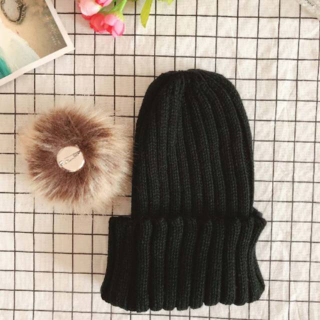 Topi Kupluk Beanie Rajut Tebal Winter Penghangat Musim Dingin