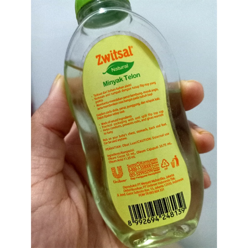 Zwitsal Natural Minyak Telon 100mL Minyak Telon Bayi