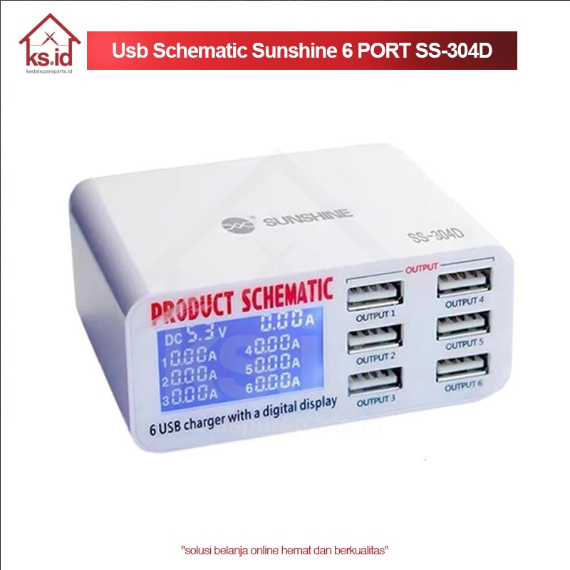 Usb Schematic Sunshine 6 PORT SS-304D / SMART CHARGER ADAPTER SUNSHINE SS-304D 6 PORT USB