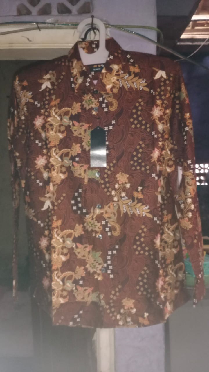 Odza Baju Kemeja Batik Slim Fit Lengan Panjang Hem Batik Fashion