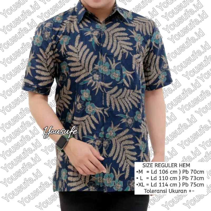 Baju Batik Pria Lengan Pendek/Batik Pria Premium/Seragam Batik Kantoran-K