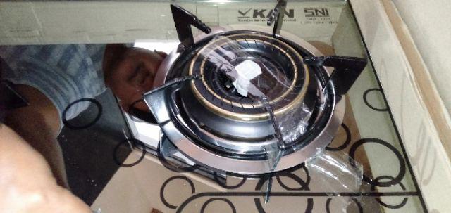 Kompor Tanam Kaca Gas Tanam Duduk Progas Hitam Tempered Glass 2 Tungku Super Irit Api Biru