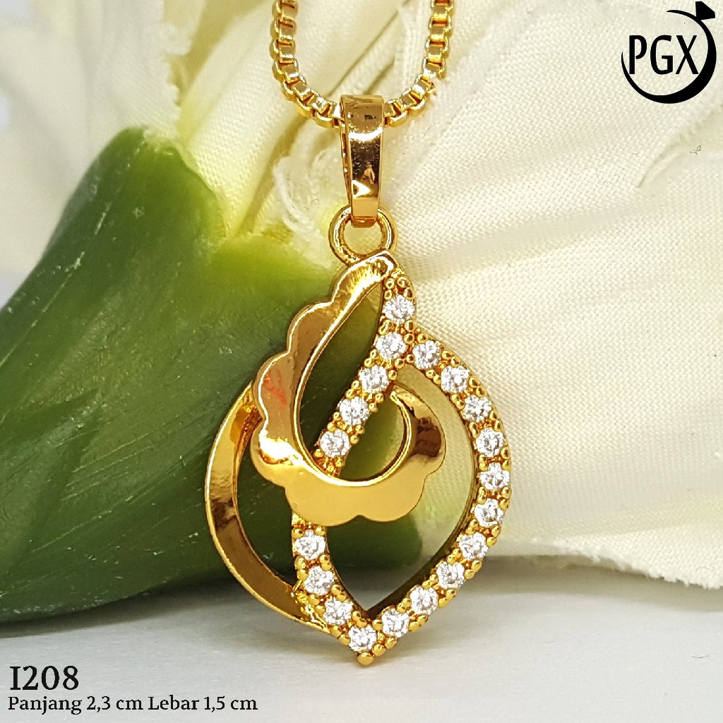 PGX Liontin Kalung Xuping Wanita Perhiasan Lapis Emas Aksesoris Fashion - I208