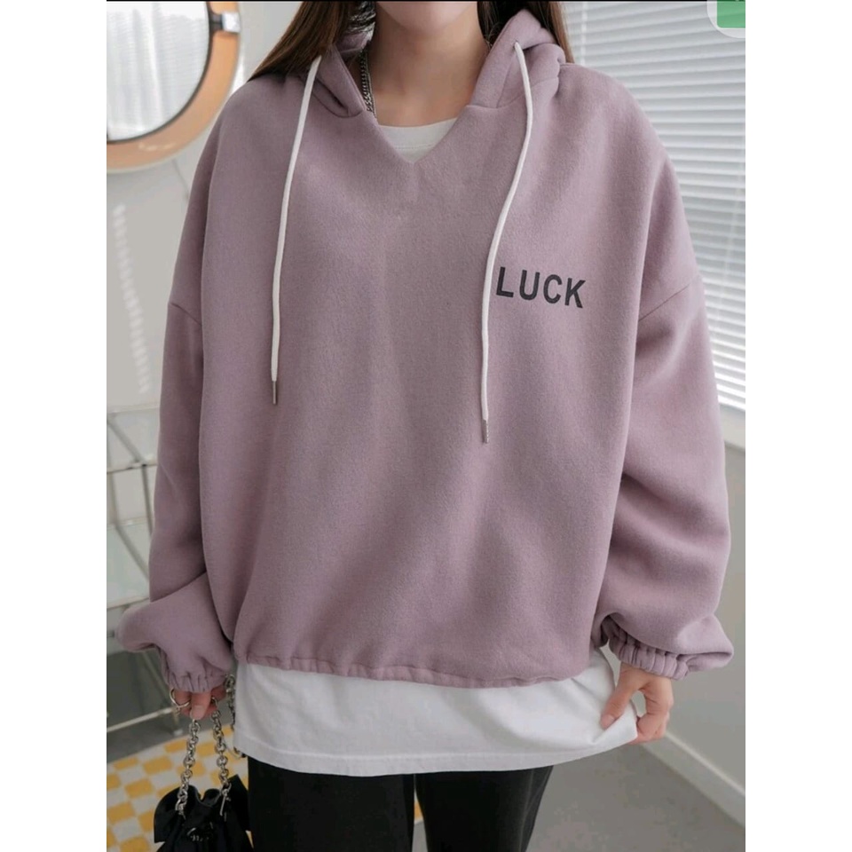 SWEATER WANITA | LUCK HOODIE SWEATER | SWEATER HOODIE WANITA | HOODIE