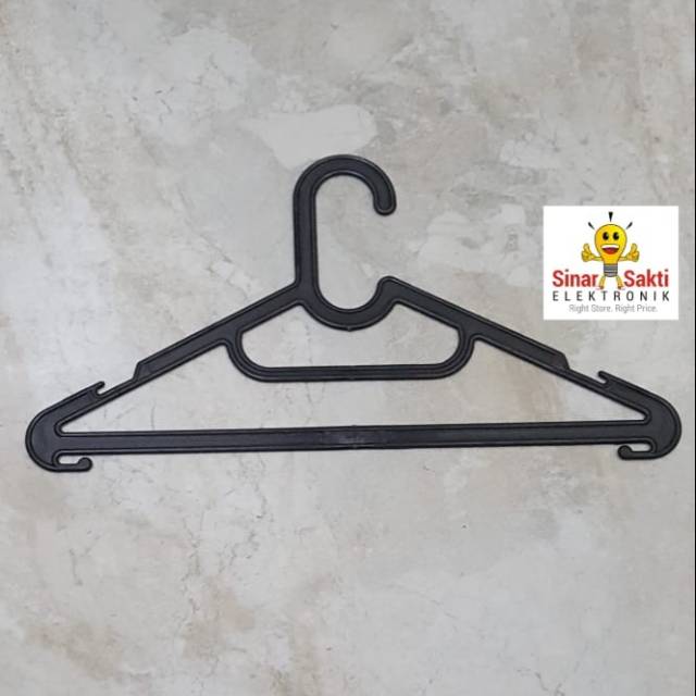 Hanger Gantungan Baju Plastik Laundry / Gantungan Baju Hitam Murah