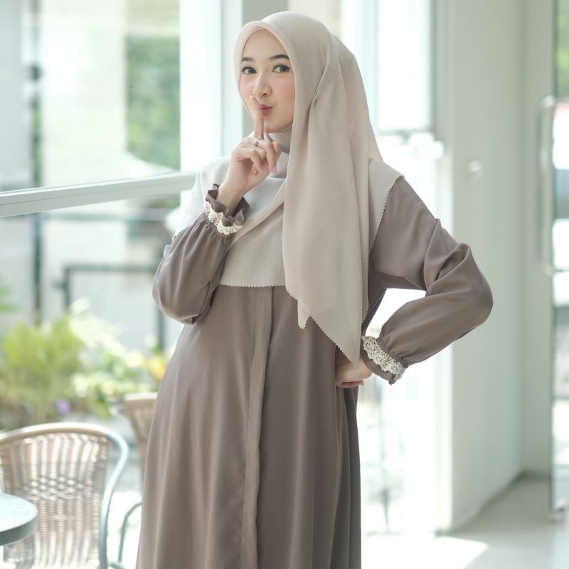 Amira dress Gamis Princess Casual dress daily gamis renda baju muslimah BISA COD-Milo