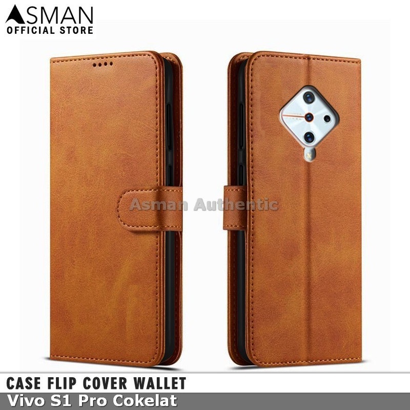 Asman Case Vivo S1 Pro Leather Wallet Flip Cover Premium Edition