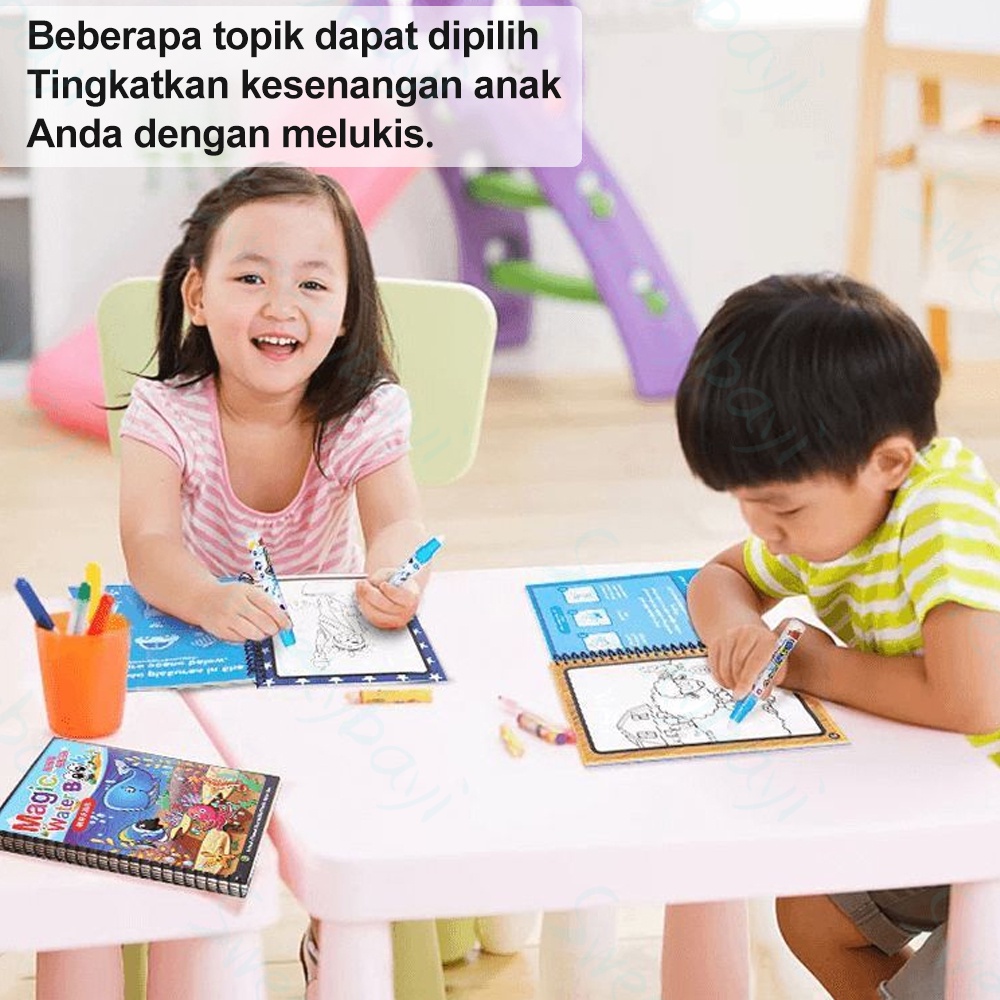 SweetyBayi Magic water drawing painting book mainan edukasi Buku gambar mewarnai anak Souvenir ultah ulang tahun anak Stationery alat tulis sekolah