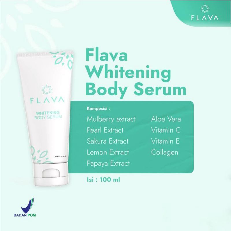 Flava Whitening Body Serum 10x Whitening Booster Collagen Bright Body Lotion / Serum Pemutih Badan Ampuh Permanen Bpom Viral