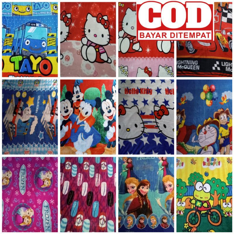 SELIMUT BULU KARAKTER DORAEMON MURAH